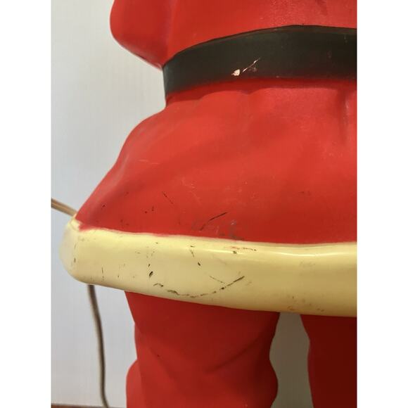 Vintage Santa Claus Blow Mold Lighted Lamp Christmas 17" Hard Plastic 50s-60s - Picture 7 of 8